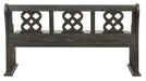 Arasina Bench with Curved Arms in Dark Pewter 5559N-14A - U&U Home Budget Furniture (Carteret, NJ)