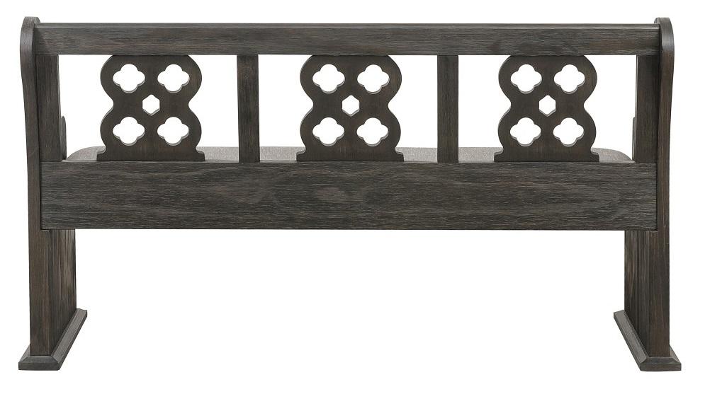 Arasina Bench with Curved Arms in Dark Pewter 5559N-14A - U&U Home Budget Furniture (Carteret, NJ)