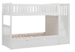 Galen Bunk Bed w/ Reversible Step Storage and Twin Trundle in White B2053SBW-1*R - U&U Home Budget Furniture (Carteret, NJ)