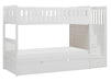 Galen Bunk Bed w/ Reversible Step Storage and Twin Trundle in White B2053SBW-1*R - U&U Home Budget Furniture (Carteret, NJ)
