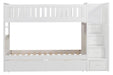 Galen Bunk Bed w/ Reversible Step Storage and Storage Boxes in White B2053SBW-1*T - U&U Home Budget Furniture (Carteret, NJ)