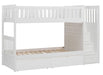 Galen Bunk Bed w/ Reversible Step Storage and Storage Boxes in White B2053SBW-1*T - U&U Home Budget Furniture (Carteret, NJ)
