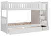 Galen Bunk Bed w/ Reversible Step Storage and Storage Boxes in White B2053SBW-1*T - U&U Home Budget Furniture (Carteret, NJ)