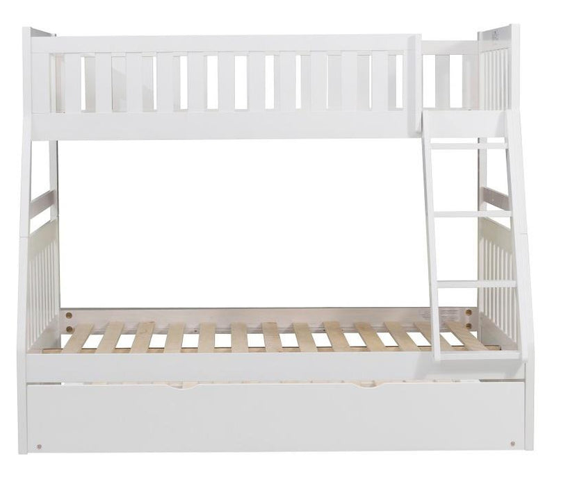 Galen Twin/Full Bunk Bed w/ Twin Trundle in White B2053TFW-1*R - U&U Home Budget Furniture (Carteret, NJ)