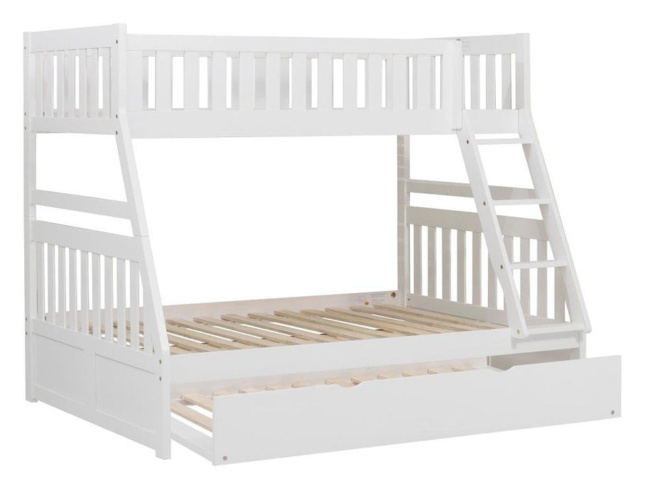 Galen Twin/Full Bunk Bed w/ Twin Trundle in White B2053TFW-1*R - U&U Home Budget Furniture (Carteret, NJ)