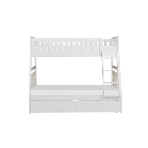 Galen Twin/Full Bunk Bed w/ Storage Boxes in White B2053TFW-1*T - U&U Home Budget Furniture (Carteret, NJ)