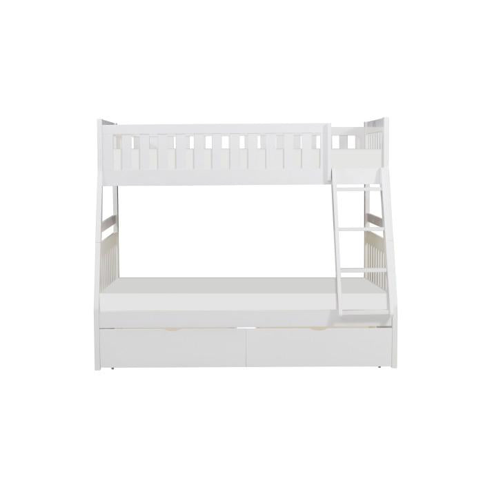 Galen Twin/Full Bunk Bed w/ Storage Boxes in White B2053TFW-1*T - U&U Home Budget Furniture (Carteret, NJ)