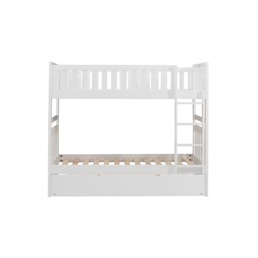 Galen Twin/Twin Bunk Bed w/ Twin Trundle in White B2053W-1*R - U&U Home Budget Furniture (Carteret, NJ)