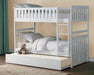 Galen Twin/Twin Bunk Bed w/ Twin Trundle in White B2053W-1*R - U&U Home Budget Furniture (Carteret, NJ)