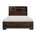 Chesky Queen Bookcase Bed with Footboard Storage in Warm Espresso 1753-1* - U&U Home Budget Furniture (Carteret, NJ)