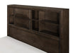 Chesky Queen Bookcase Bed with Footboard Storage in Warm Espresso 1753-1* - U&U Home Budget Furniture (Carteret, NJ)