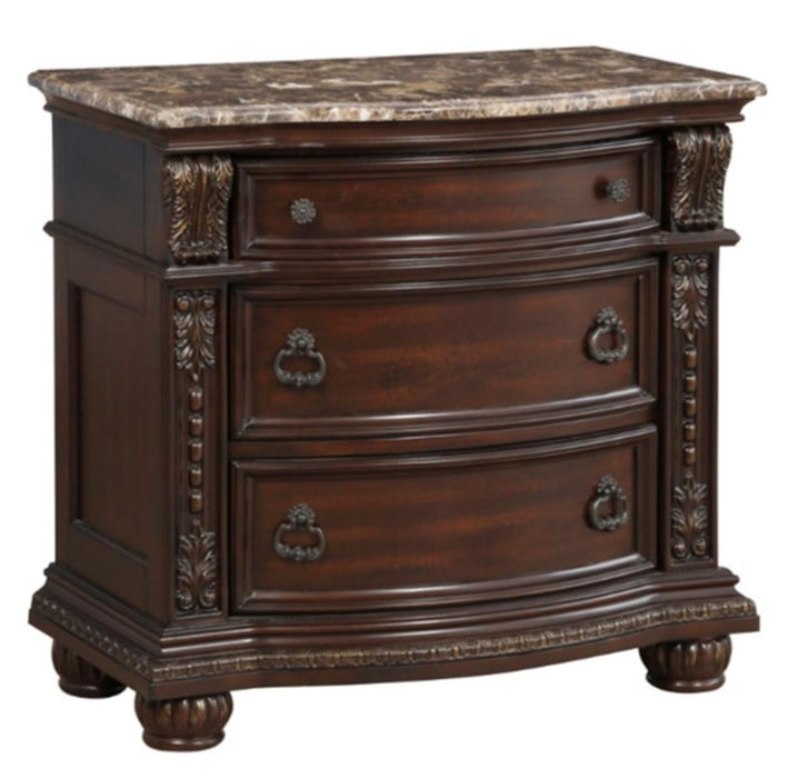 Cavalier Nightstand in Dark Cherry 1757-4 - U&U Home Budget Furniture (Carteret, NJ)