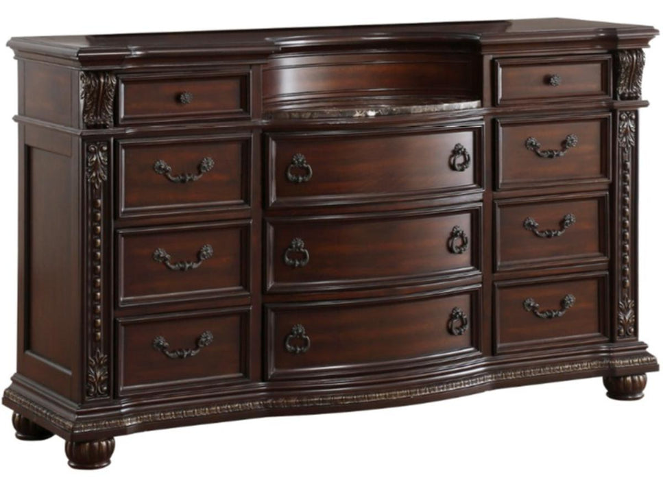 Cavalier Dresser in Dark Cherry 1757-5 - U&U Home Budget Furniture (Carteret, NJ)