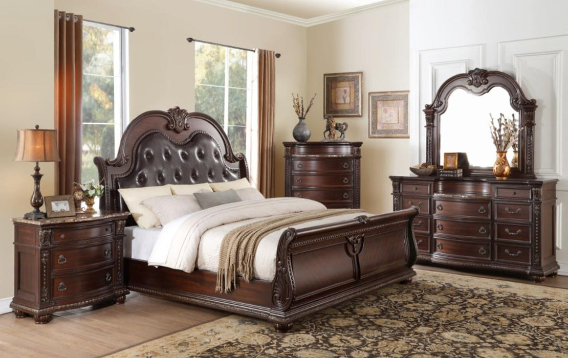 Cavalier Dresser in Dark Cherry 1757-5 - U&U Home Budget Furniture (Carteret, NJ)