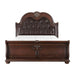 Cavalier Queen Sleigh Bed in Dark Cherry 1757-1* - U&U Home Budget Furniture (Carteret, NJ)