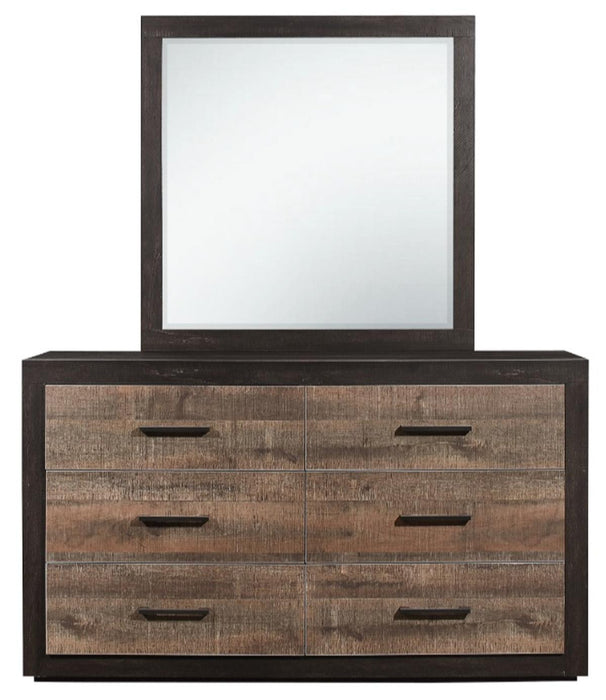 Miter Mirror in Rustin Mahogany & Dark Ebony 1762-6 - U&U Home Budget Furniture (Carteret, NJ)