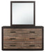 Miter Mirror in Rustin Mahogany & Dark Ebony 1762-6 - U&U Home Budget Furniture (Carteret, NJ)