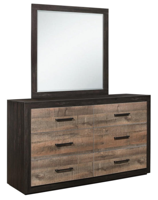 Miter Mirror in Rustin Mahogany & Dark Ebony 1762-6 - U&U Home Budget Furniture (Carteret, NJ)
