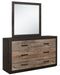 Miter Mirror in Rustin Mahogany & Dark Ebony 1762-6 - U&U Home Budget Furniture (Carteret, NJ)