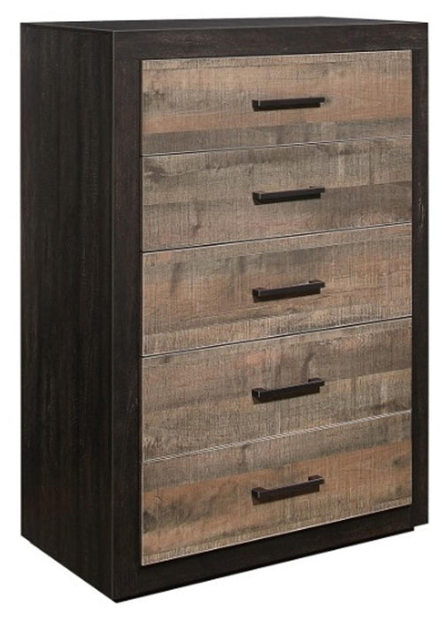 Miter Chest in Rustin Mahogany & Dark Ebony 1762-9 - U&U Home Budget Furniture (Carteret, NJ)