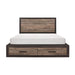 Miter Queen Platform Bed with Footboard Storage in Rustin Mahogany & Dark Ebony 1762-1* - U&U Home Budget Furniture (Carteret, NJ)