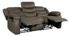Discus Double Reclining Sofa in Brown 9526BR-3 - U&U Home Budget Furniture (Carteret, NJ)