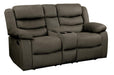 Discus Double Reclining Loveseat in Brown 9526BR-2 - U&U Home Budget Furniture (Carteret, NJ)