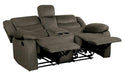 Discus Double Reclining Loveseat in Brown 9526BR-2 - U&U Home Budget Furniture (Carteret, NJ)