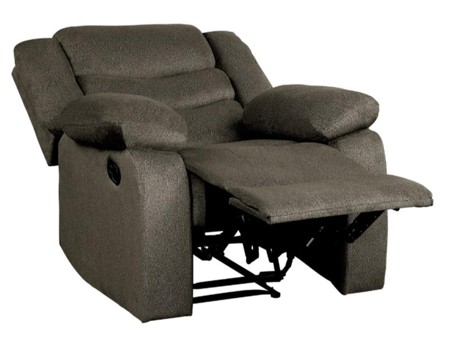 Discus Double Reclining Chair in Brown 9526BR-1 - U&U Home Budget Furniture (Carteret, NJ)
