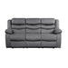 Discus Double Reclining Sofa in Gray 9526GY-3 - U&U Home Budget Furniture (Carteret, NJ)