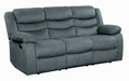 Discus Double Reclining Sofa in Gray 9526GY-3 - U&U Home Budget Furniture (Carteret, NJ)