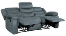 Discus Double Reclining Sofa in Gray 9526GY-3 - U&U Home Budget Furniture (Carteret, NJ)