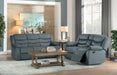 Discus Double Reclining Sofa in Gray 9526GY-3 - U&U Home Budget Furniture (Carteret, NJ)