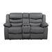 Discus Double Reclining Loveseat in Gray 9526GY-2 - U&U Home Budget Furniture (Carteret, NJ)