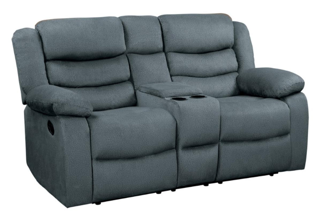 Discus Double Reclining Loveseat in Gray 9526GY-2 - U&U Home Budget Furniture (Carteret, NJ)