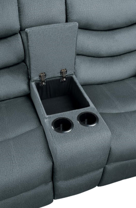Discus Double Reclining Loveseat in Gray 9526GY-2 - U&U Home Budget Furniture (Carteret, NJ)