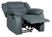 Discus Double Reclining Chair in Gray 9526GY-1 - U&U Home Budget Furniture (Carteret, NJ)