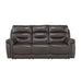 Lance Power Double Reclining Sofa with Power Headrests in Brown - U&U Home Budget Furniture (Carteret, NJ)