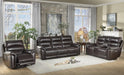 Lance Power Double Reclining Sofa with Power Headrests in Brown - U&U Home Budget Furniture (Carteret, NJ)