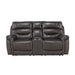 Lance Power Double Reclining Loveseat with Power Headrests in Brown - U&U Home Budget Furniture (Carteret, NJ)