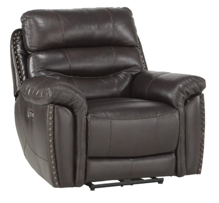 Lance Power Reclining Chair with Power Headrest and USB Port in Brown - U&U Home Budget Furniture (Carteret, NJ)