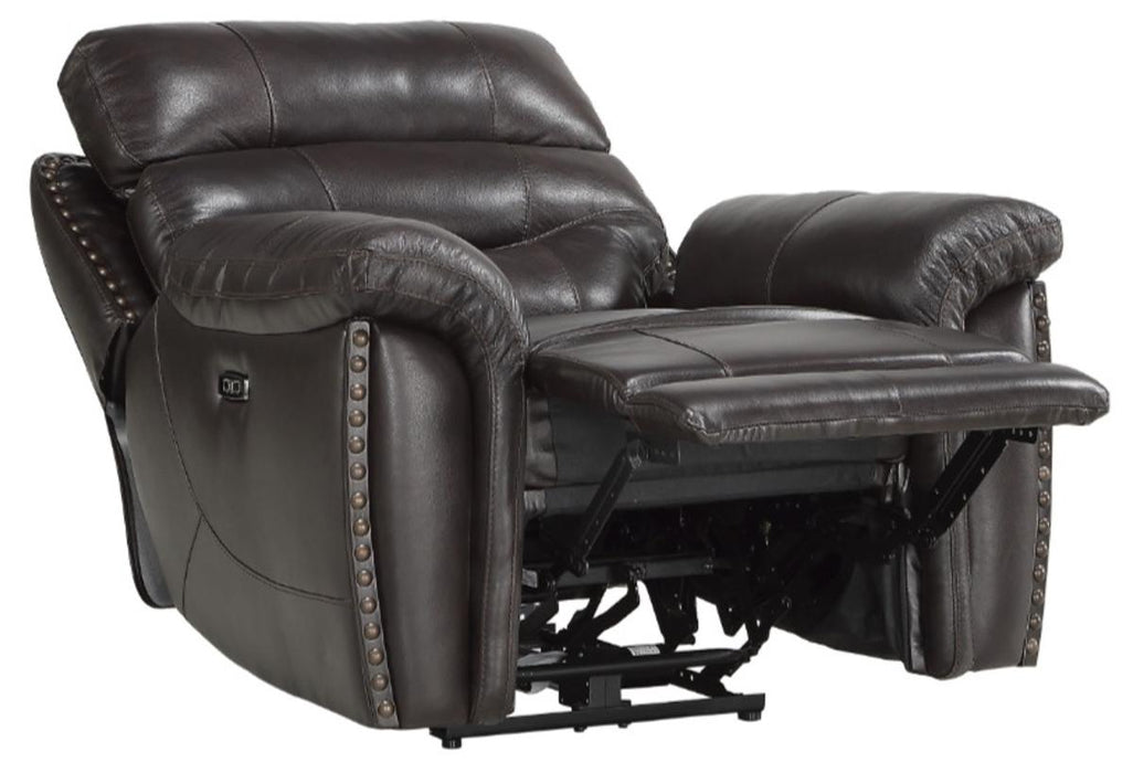 Lance Power Reclining Chair with Power Headrest and USB Port in Brown - U&U Home Budget Furniture (Carteret, NJ)
