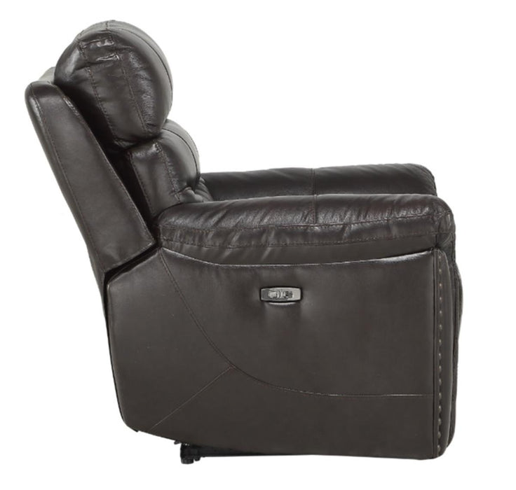 Lance Power Reclining Chair with Power Headrest and USB Port in Brown - U&U Home Budget Furniture (Carteret, NJ)