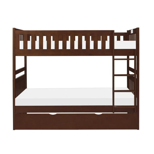 Rowe Twin/Twin Bunk Bed w/ Twin Trundle Bed in Dark Cherry B2013DC-1*R - U&U Home Budget Furniture (Carteret, NJ)