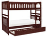 Rowe Twin/Twin Bunk Bed w/ Twin Trundle Bed in Dark Cherry B2013DC-1*R - U&U Home Budget Furniture (Carteret, NJ)