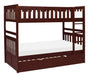 Rowe Twin/Twin Bunk Bed w/ Twin Trundle Bed in Dark Cherry B2013DC-1*R - U&U Home Budget Furniture (Carteret, NJ)