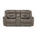 Danio Power Double Reclining Loveseat with Power Headrests in Brownish Gray 9528BRG-2PWH - U&U Home Budget Furniture (Carteret, NJ)