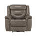 Danio Power Double Reclining Chair with Power Headrests in Brownish Gray 9528BRG-1PWH - U&U Home Budget Furniture (Carteret, NJ)