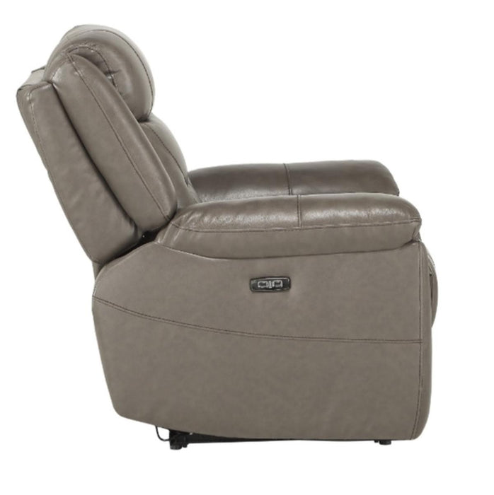 Danio Power Double Reclining Chair with Power Headrests in Brownish Gray 9528BRG-1PWH - U&U Home Budget Furniture (Carteret, NJ)