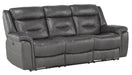 Danio Power Double Reclining Sofa with Power Headrests in Dark Gray 9528DGY-3PWH - U&U Home Budget Furniture (Carteret, NJ)